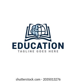 Bildungs-Logo einfache Symbolvorlage. Einfache Logo-Bildung durch die Darstellung von Intelligenz und Erkenntnis.