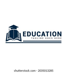 Educational logo simple icon template. Simple logo education by depicting intelligence and insight.