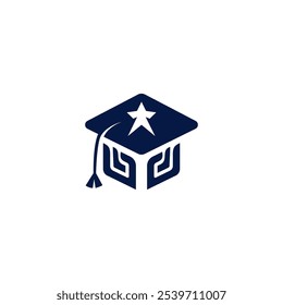 Educational logo with toga, star and hand shape