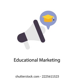 Bildungs-Marketing-Vektorgrafik flache Symbole. Einfache Stockillustration
