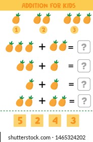 Educational math children game. Addition for kids.