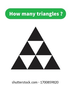 Educational math game. how many triangles? mathematical puzzle.