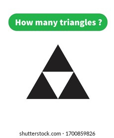 Educational math game. how many triangles? mathematical puzzle.