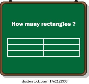 Educational math game. how many rectangles? mathematical puzzle.
