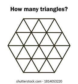 Educational math game. how many triangles. mathematical puzzle.