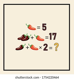 Educational a mathematical game. Mathematical rebus. Counting game for preschool children. Riddle with numbers. Vector