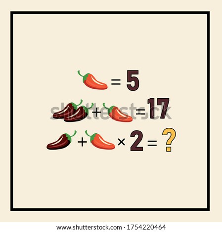 Educational a mathematical game. Mathematical rebus. Counting game for preschool children. Riddle with numbers. Vector