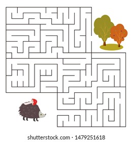 Educational  a mathematical logic game.
Maze game for kids.Find right way. Isolated simple square maze on white background. Vector template page with game.
