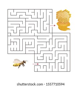 Educational  a mathematical logic game.
Maze game for kids.Find right way. Isolated simple square maze on white background. Vector template page with game.