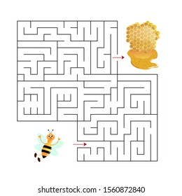 Educational  a mathematical logic game.
Maze game for kids.Find right way. Isolated simple square maze on white background. Vector template page with game.