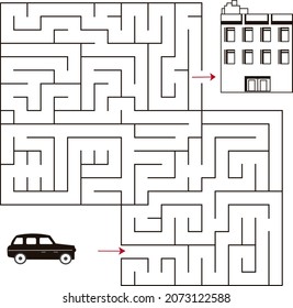 Un juego de lógica matemática educativo.
Juego de mazmorras para niños. Encuentra la forma correcta т casa о. Máximo cuadrado aislado sobre fondo blanco. Página de plantilla de vectores con juego.
