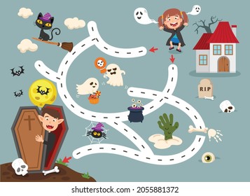 Educational maze game for children illustration