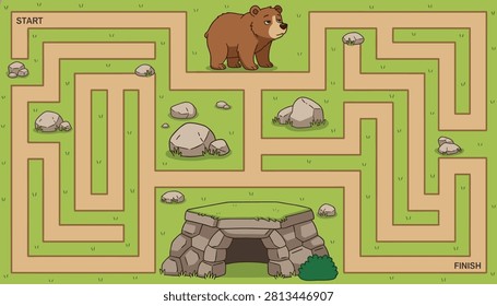 Educational maze game for kids with bear activity educational labyrinth