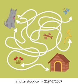 Educational maze game for kids. Previous illustration.