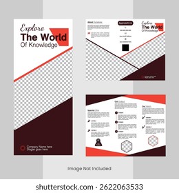 Educational modern business tri fold brochure design.