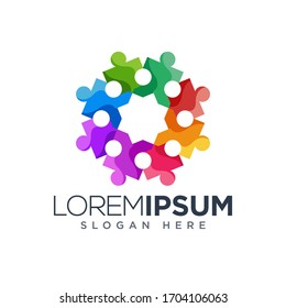Educational modern logo full color white background