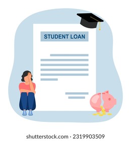 Bildungsproblem oder Studentendarlehenskonzept Vektorgrafik.