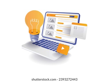 Ilustración del concepto de ideas de información en línea educativa
