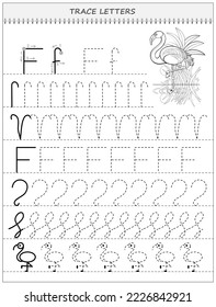 Educational page on line for kids. Black and white printable worksheet for children school textbook. Developing writing and tracing skills. Sheet for online education. Back to school. Vector image.