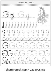 Educational page on line for kids. Black and white printable worksheet for children school textbook. Developing writing and tracing skills. Sheet for online education. Back to school. Vector image.