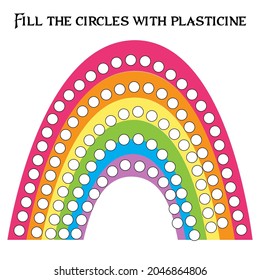 Educational paper game for preschoolers development. Cut out parts of the image and glue on paper or fill in the white spots with plasticine