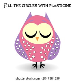 Educational paper game for preschoolers development. Cut out parts of the image and glue on paper or fill in the white spots with plasticine