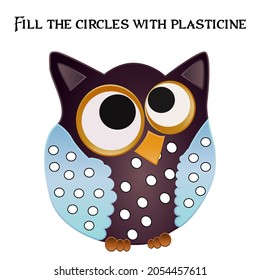 Educational paper game for preschoolers development. Cut out parts of the image and glue on paper or fill in the white spots with plasticine