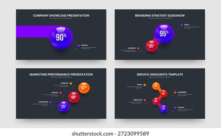 Educational Plan One Two Three Four Step Diagram Frame Template Vector Illustration Set. Investor Planning 1 2 3 4 Option Infographic Slideshow Layout Bundle.