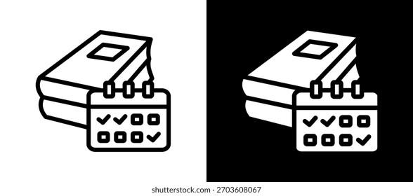 Bildungsplaner-Symbol, weißschwarz, Vektorgrafik