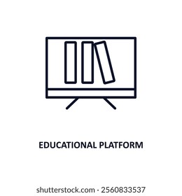 educational platform outline icon.  Thin line icon from education collection. Editable vector isolated on white background