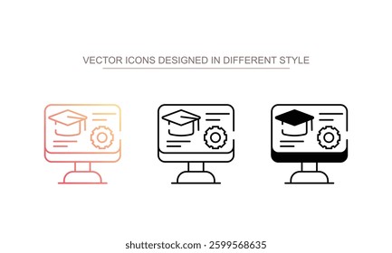Educational Platforms icon design with white background stock illustration