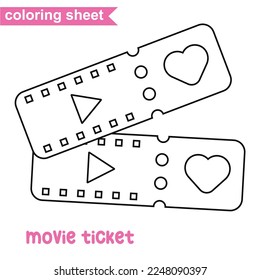 Educational printable coloring worksheet. Valentine theme. Vector outline for coloring page.