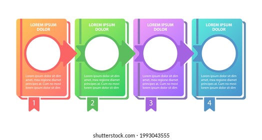 Educational program vector infographic template. Learning progress presentation design elements with text space. Data visualization with 4 steps. Process timeline chart. Workflow layout with copyspace