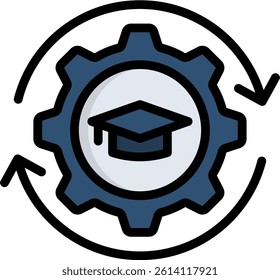 Educational Programs Icon Lineal Color Vector Illustration