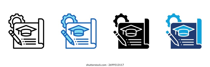 Educational Project Icon Multi Style Vector Illustration