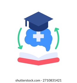 Bildungspsychologie Symbol flache Vektorgrafik