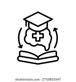 Ilustración vectorial de línea de iconos de psicología educativa