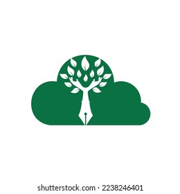 Educational or publishing logo design concept. Human hands and with pen icon design. 