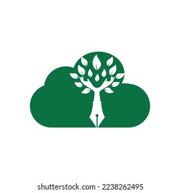 Educational or publishing logo design concept. Human hands and with pen icon design. 