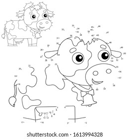 Cow Dot Dot Educational Tracing Game Stock Vector (Royalty Free) 562991134