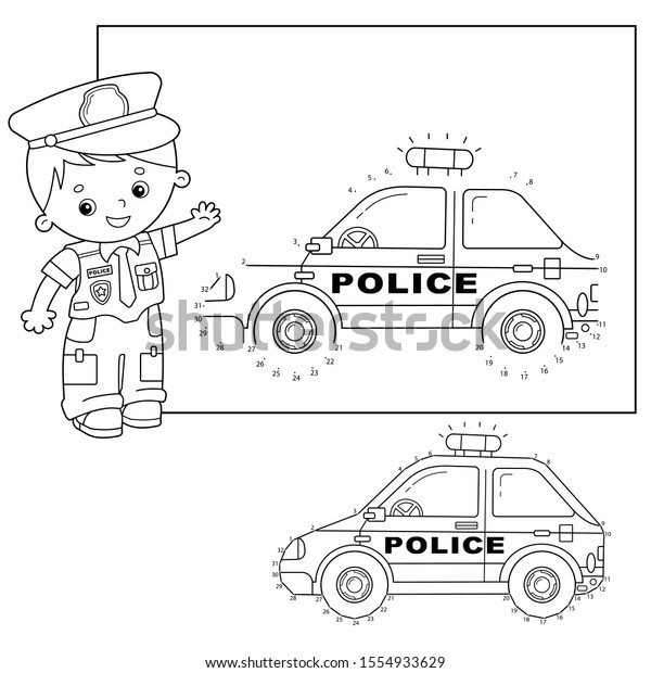 Educational Puzzle\
Game for kids: numbers game. Police car. Images transport or\
vehicle for children. Coloring book.\
