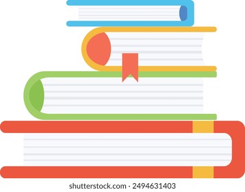 Educational Reading Book Clipart. Isolated Flat Vector Illustration.