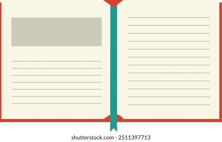 Ilustração de livro de leitura educacional isolada no fundo branco. Planos gráficos de desenhos animados vetoriais