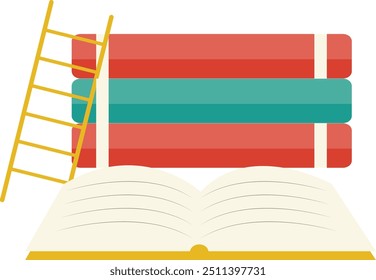 Ilustración de libro de lectura educativa aislada sobre fondo blanco. Gráficos de dibujos animados de Vector plano
