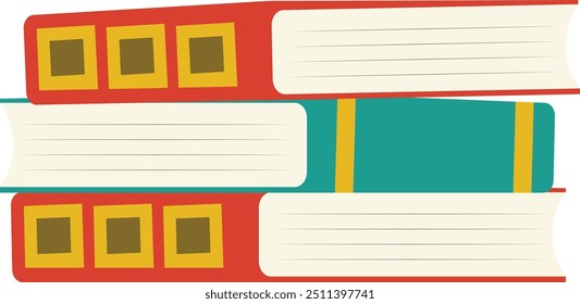 Educational Reading Book Illustration Isolated on White Background. Flat Vector Cartoon Graphics