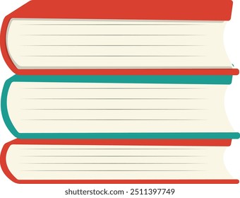 Educational Reading Book Illustration Isolated on White Background. Flat Vector Cartoon Graphics