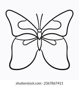 Educational and Relaxing Animal Coloring Book Pages Perfect for Kids and Adults Isolated Outline Vector Animal Illustration butterfly