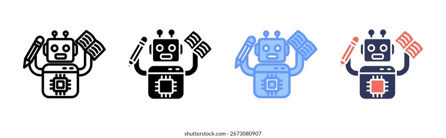 Educational Robotics Icon Set Multiple Style Collection