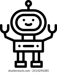 Educational Robotics Vector Line Icon Element