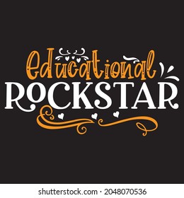 Educational Rockstar t Shirt Design, Vektordatei.